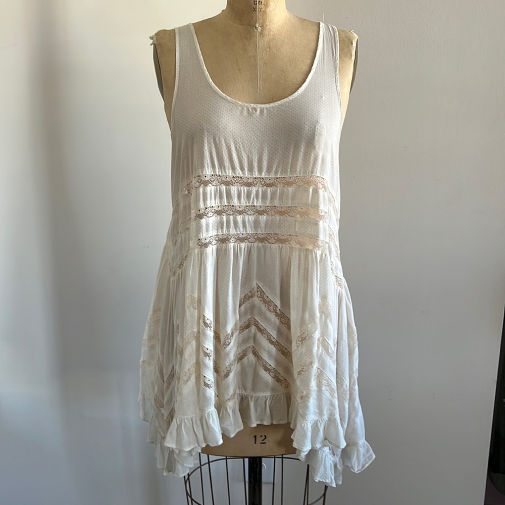 Free People Trapeze Slip Dress Ivory Cream Off White S